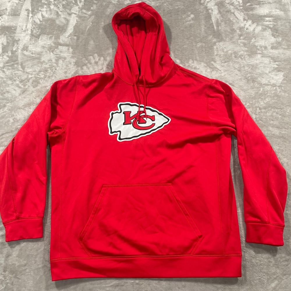 Nike Kansas City Chiefs Hoodie Mens XXL Red NFL Football Logo Therma Fit